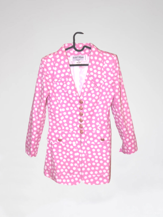 PRE-OWNED - POLKA DOTTED PINK BLAZER